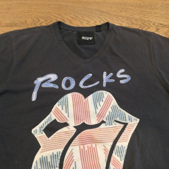 Riff Stars Rolling Stones Logo Union Jack Tongue Black T-Shirt M - Picture 4 of 8